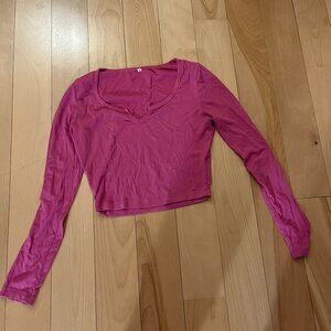 pink long sleeve shirt
